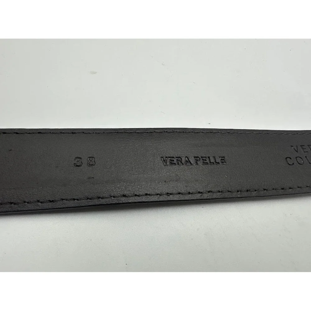 Versace Collection Mens‎ Dark Brown Leather Belt Size 38 95/110 Made in Italy